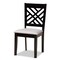 Baxton Studio Lilly Grey Upholstered and Dark Brown Finished Wood 5-Piece Dining Set 169-9402-10896 - alternate 3